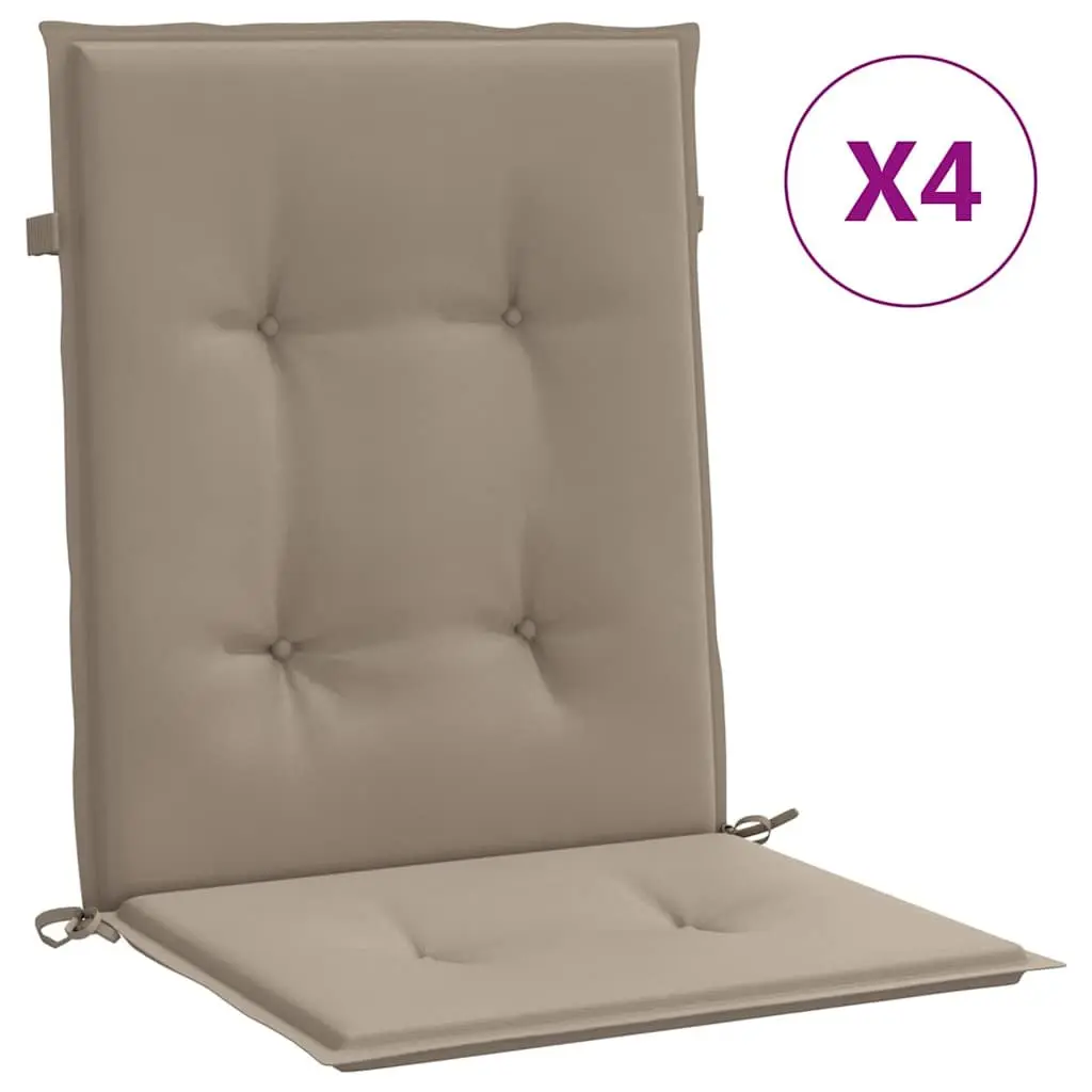 Lowback Chair Cushions Oxford Fabric 100 x 50 x 3 cm Taupe 4 Piece