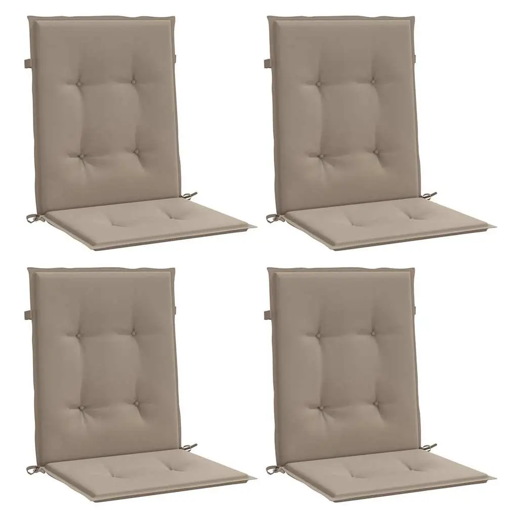 Lowback Chair Cushions Oxford Fabric 100 x 50 x 3 cm Taupe 4 Piece