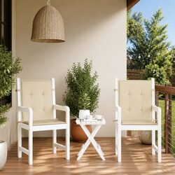 Practical Lowback Chair Cushions 2 Pack Beige for Home Use