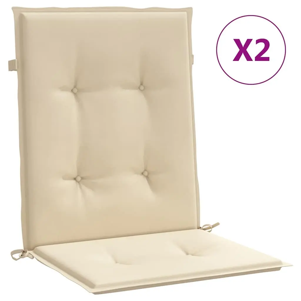 Lowback Chair Cushions 2 Pack Beige for Home Use
