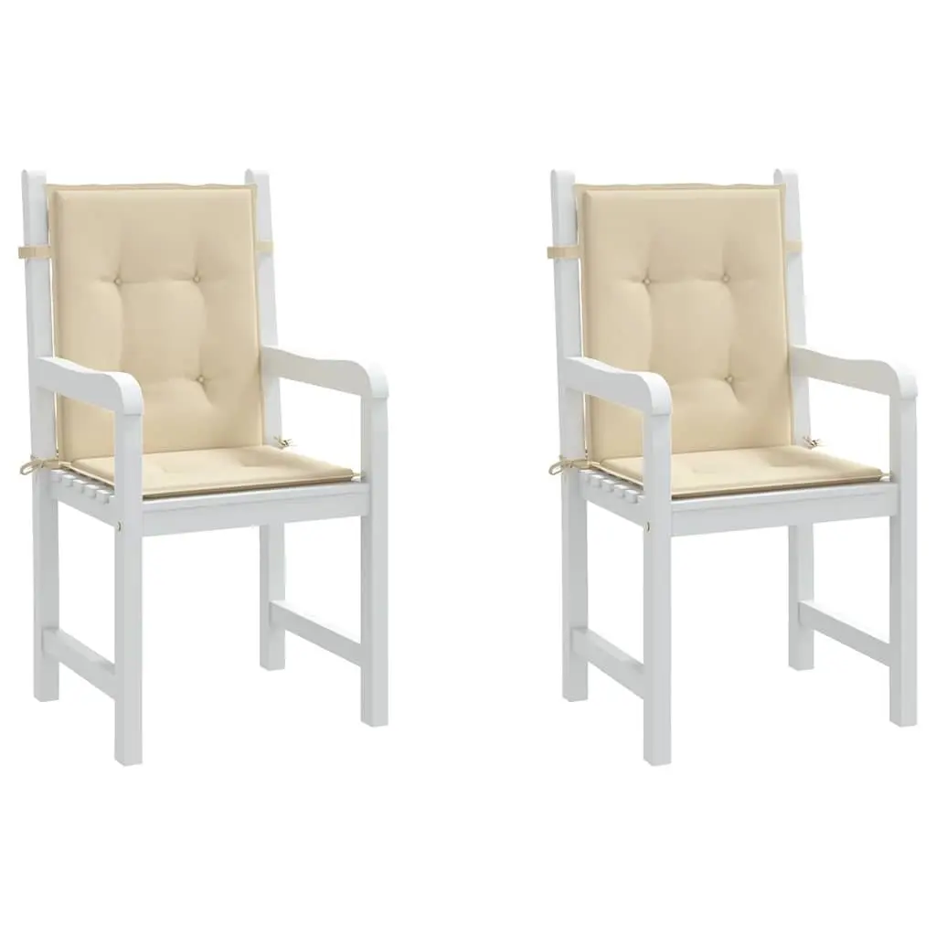 Lowback Chair Cushions 2 Pack Beige for Home Use