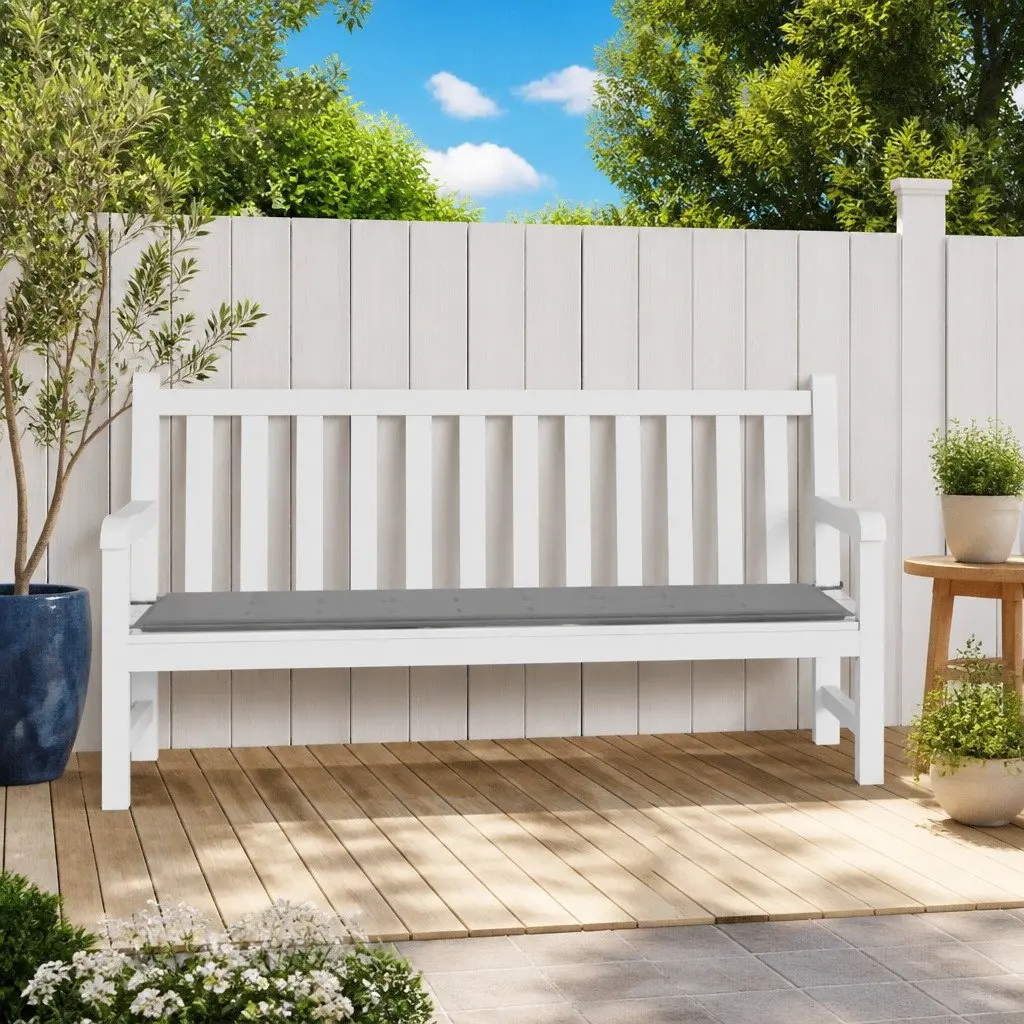Garden Bench Cushion Oxford Fabric Grey 200x50x3cm Foam Filled Outdoor Patio Seating Pad