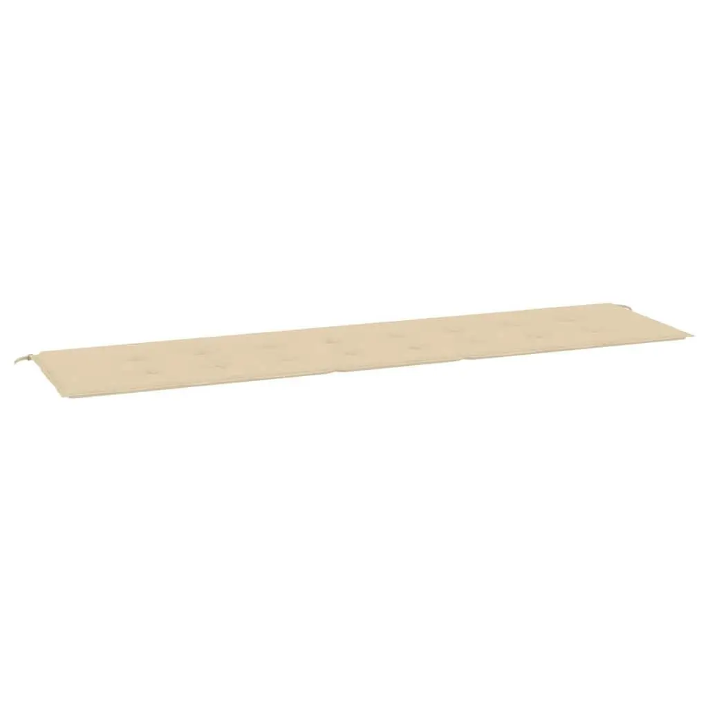 Garden Cushion Oxford Fabric 200x50x3cm Beige Water-Resistant Outdoor Patio Seat Pad with Non-Slip Ropes