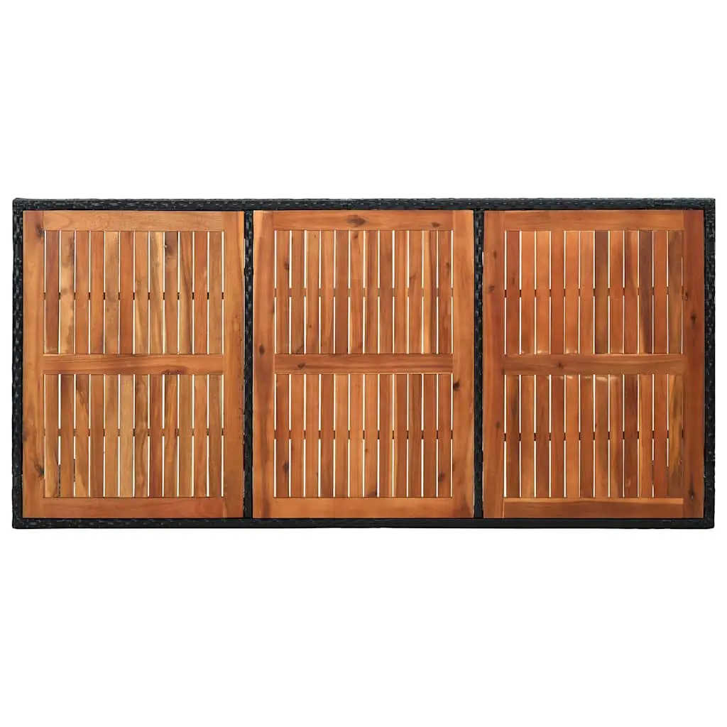 9PieceOutdoorDiningSetBlackPE RattanTableandCushionedChairswithAdjustableRecliningBackrestsGardenFurniture