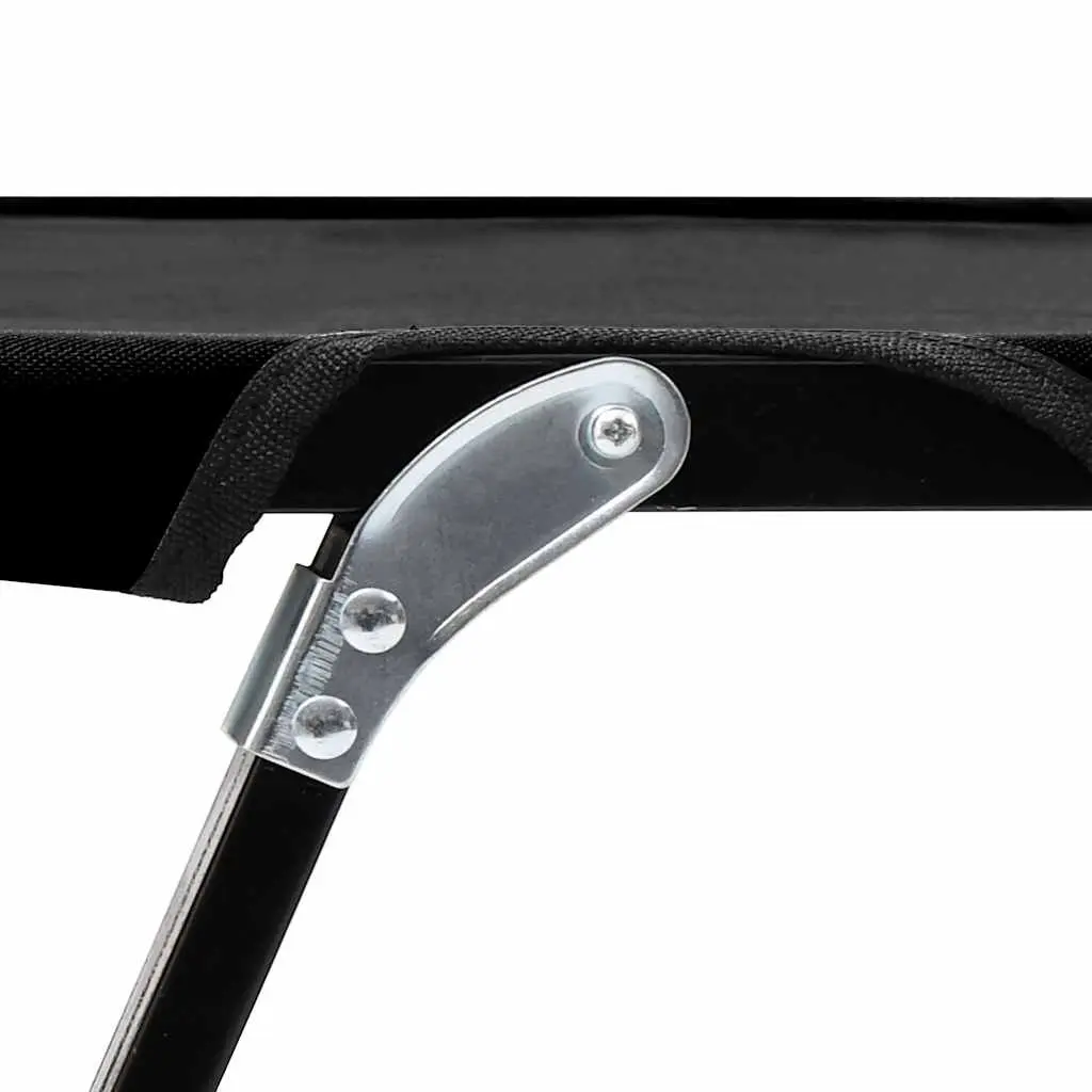 Two Person Folding Camping Cot Outdoor Lounger Black Steel Frame