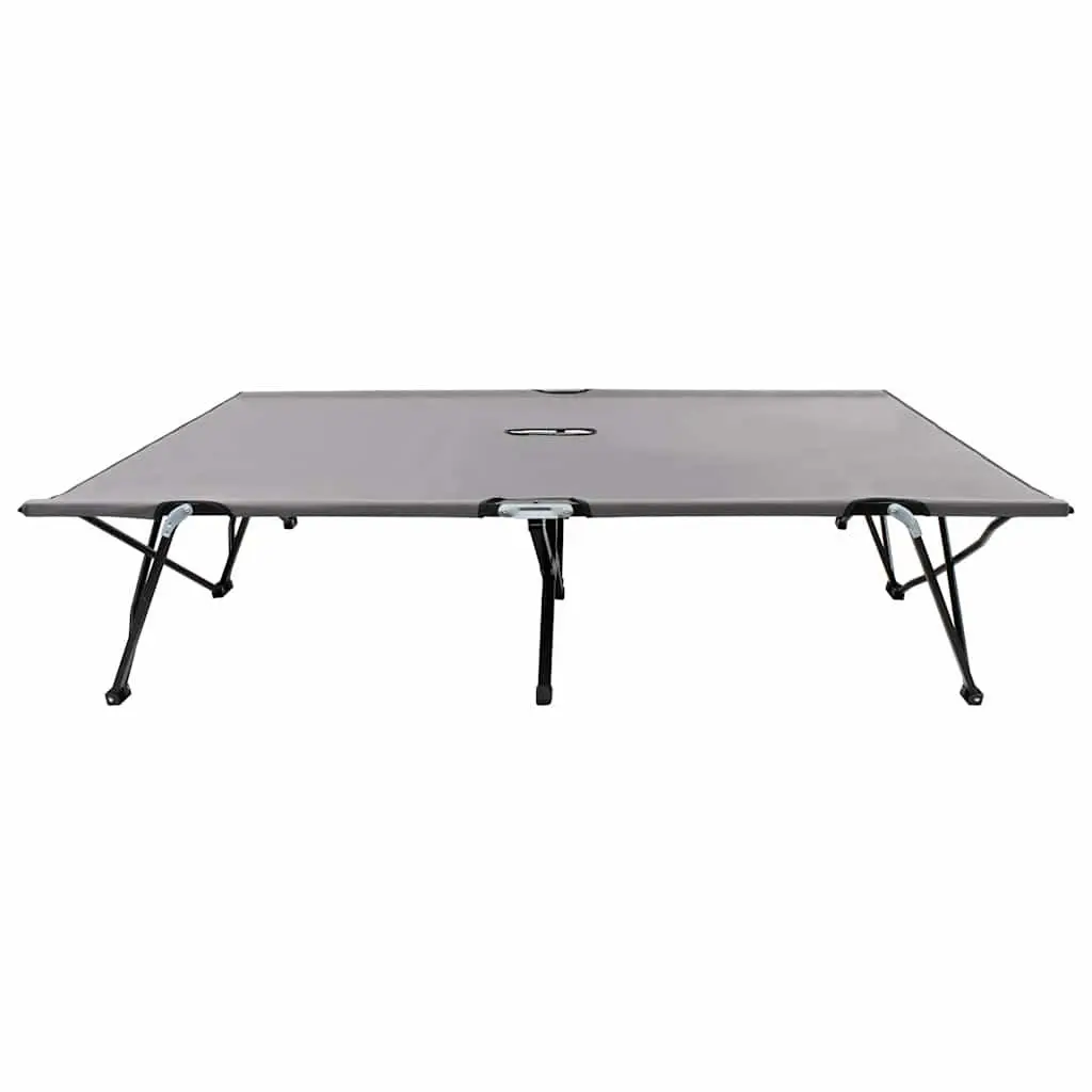 Folding Sun Lounger Steel Frame Elevated Grey