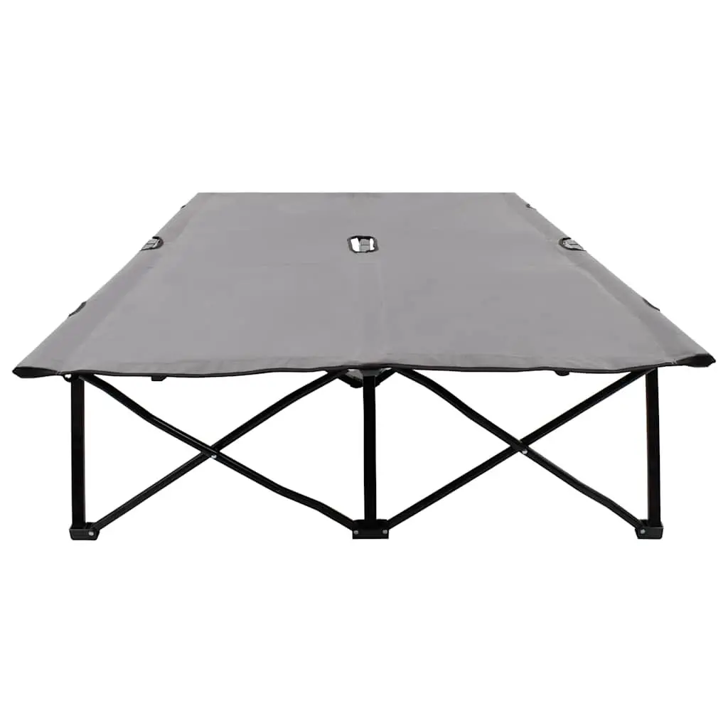Folding Sun Lounger Steel Frame Elevated Grey