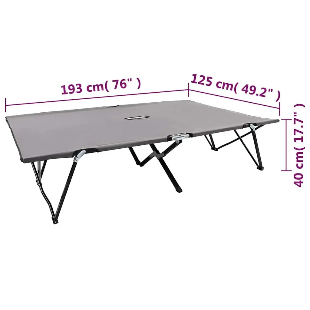 Folding Sun Lounger Steel Frame Elevated Grey
