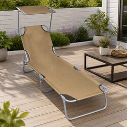 Versatile Sun Lounger with Canopy for Outdoor Use