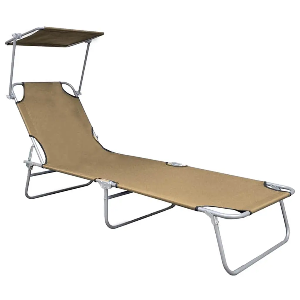 Sun Lounger with Canopy for Outdoor Use