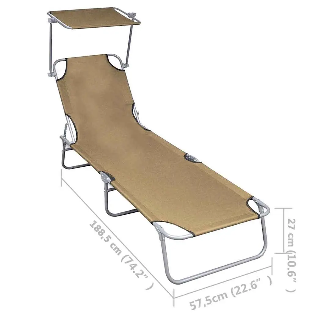 Sun Lounger with Canopy for Outdoor Use