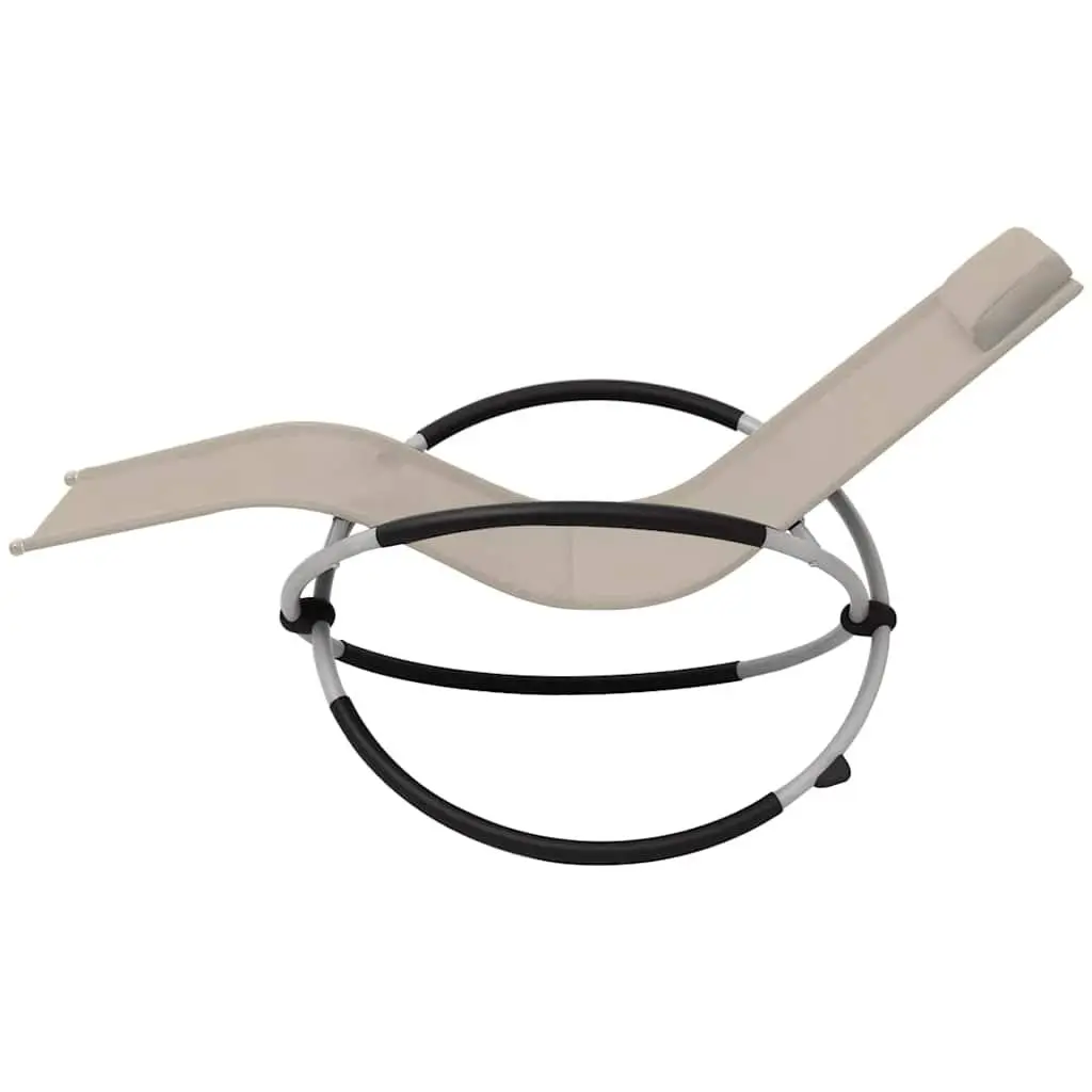 Sun Lounger Geometrical Galvanised Steel Folding Outdoor Chair Brown