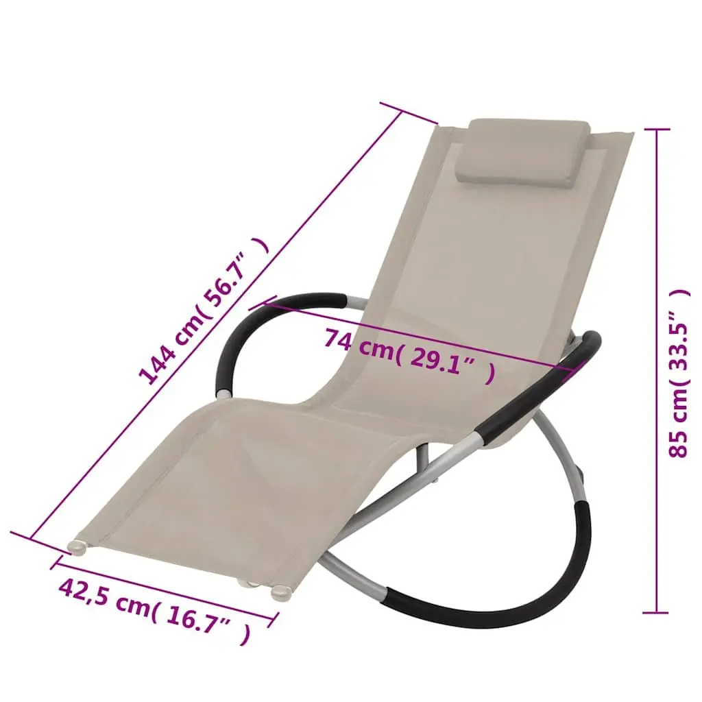 Sun Lounger Geometrical Galvanised Steel Folding Outdoor Chair Brown