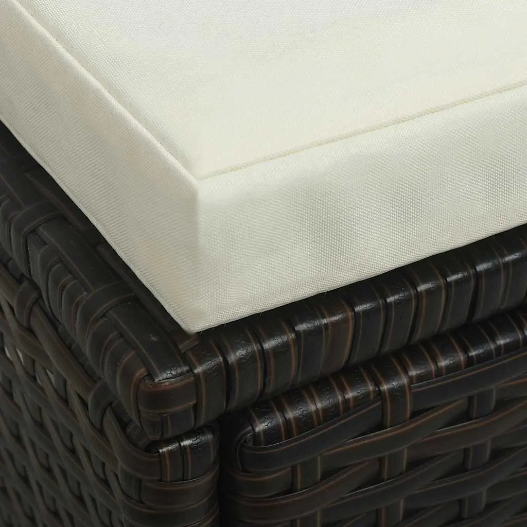 Outdoor Lounge Set Poly Rattan 6 Piece Brown Patio Furniture