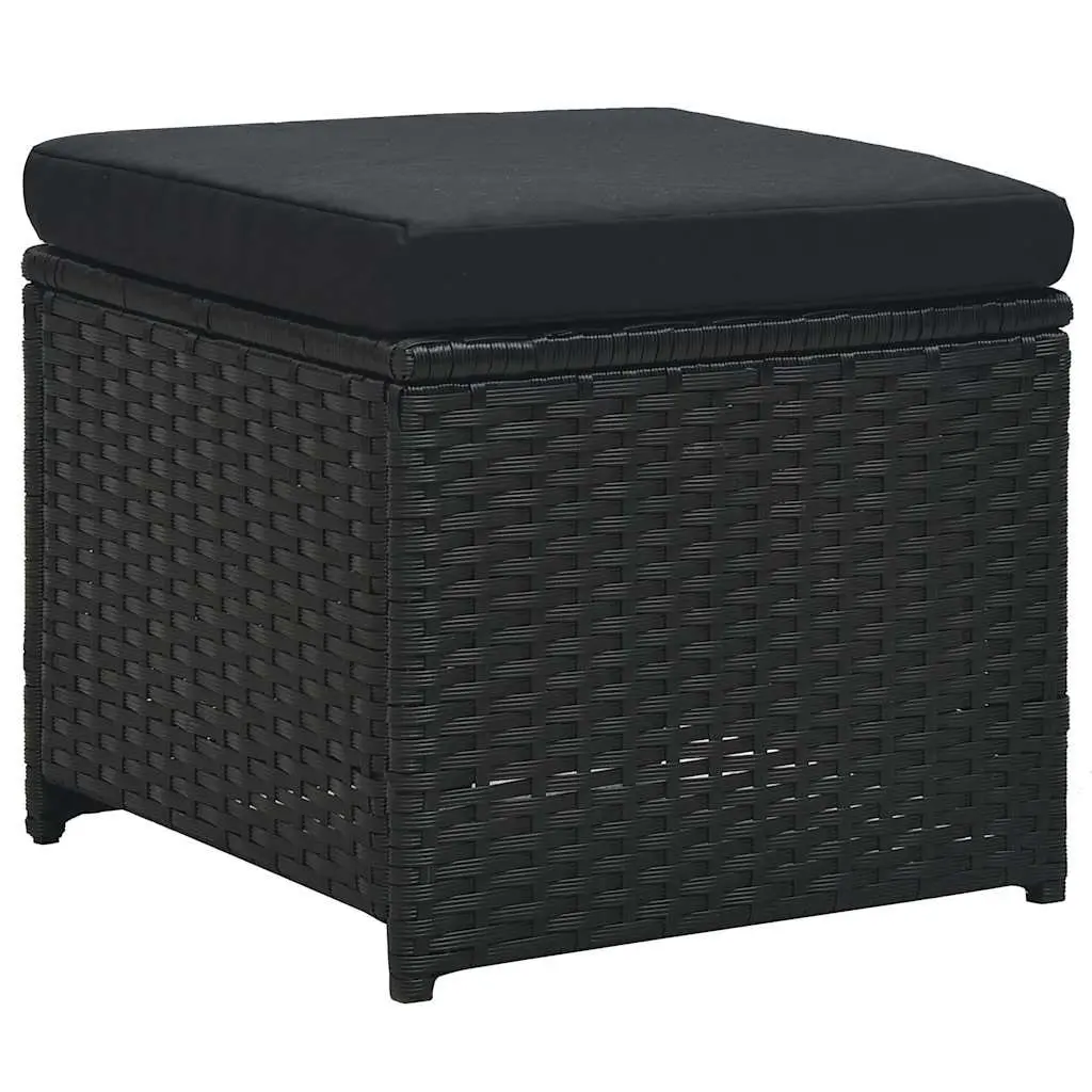 Garden Lounge Set Poly Rattan 6 Piece Outdoor Furniture Black Patio Sofa