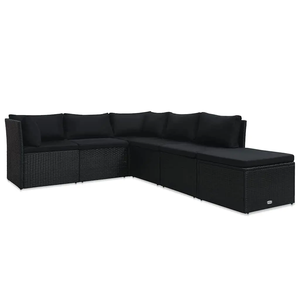 Outdoor Lounge Set 4 Piece Poly Rattan Garden Patio Furniture with Cushions