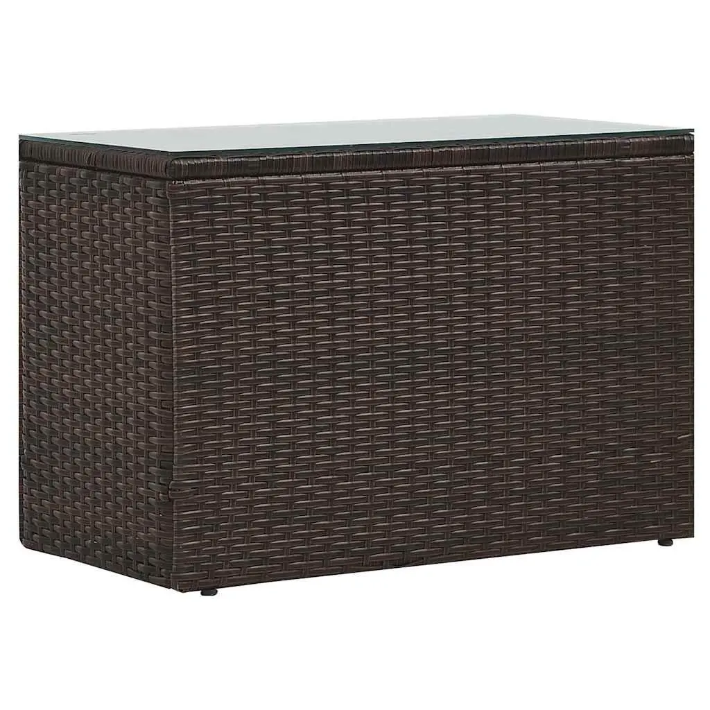 Garden Lounge Set 5 Piece Modular Stackable Outdoor Furniture PE Rattan Brown with Cushions
