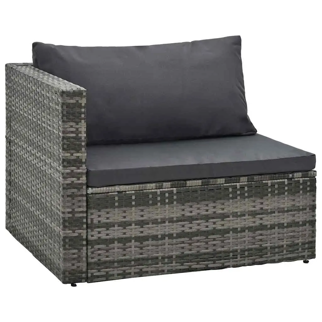 5 Piece Garden Lounge Set Outdoor Patio Furniture PE Rattan Grey Sofa