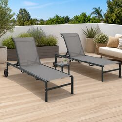 Sun Lounger Set for Outdoor Comfort: 2 Chairs & Table