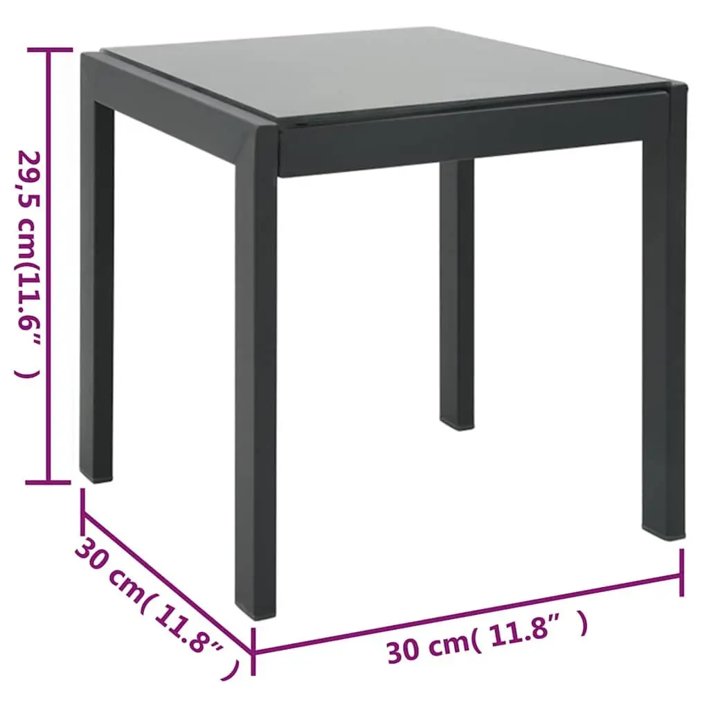 Sun Loungers Set Textilene Steel 2 Piece Grey Outdoor Garden Patio Lounger with Table