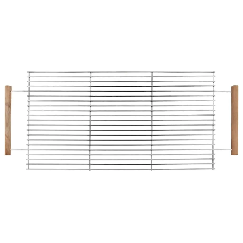 XXL Charcoal BBQ Grill Stainless Steel Outdoor Cooking 2 Shelves Silver