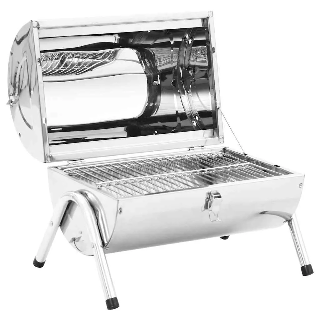 Portable Tabletop Charcoal BBQ Grill with Double Cooking Grids Camping Picnic