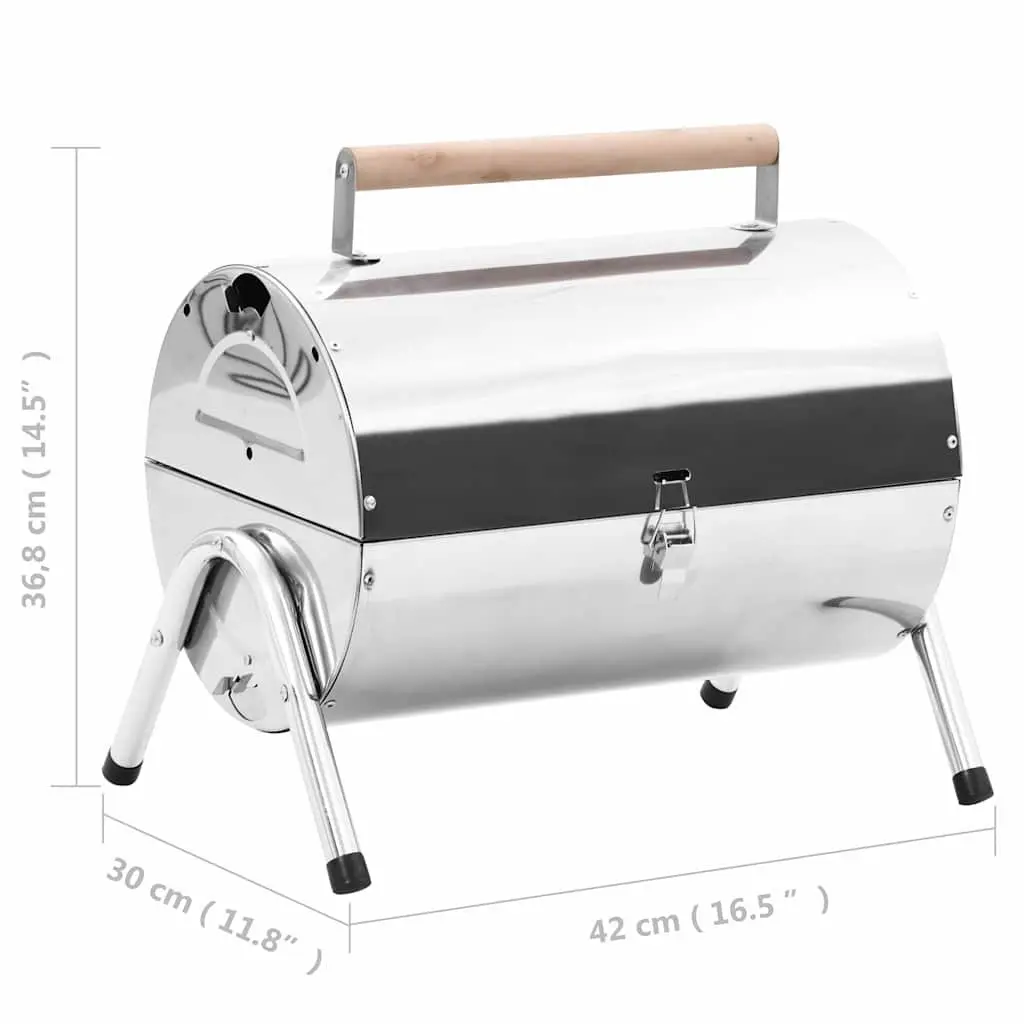 Portable Tabletop Charcoal BBQ Grill with Double Cooking Grids Camping Picnic