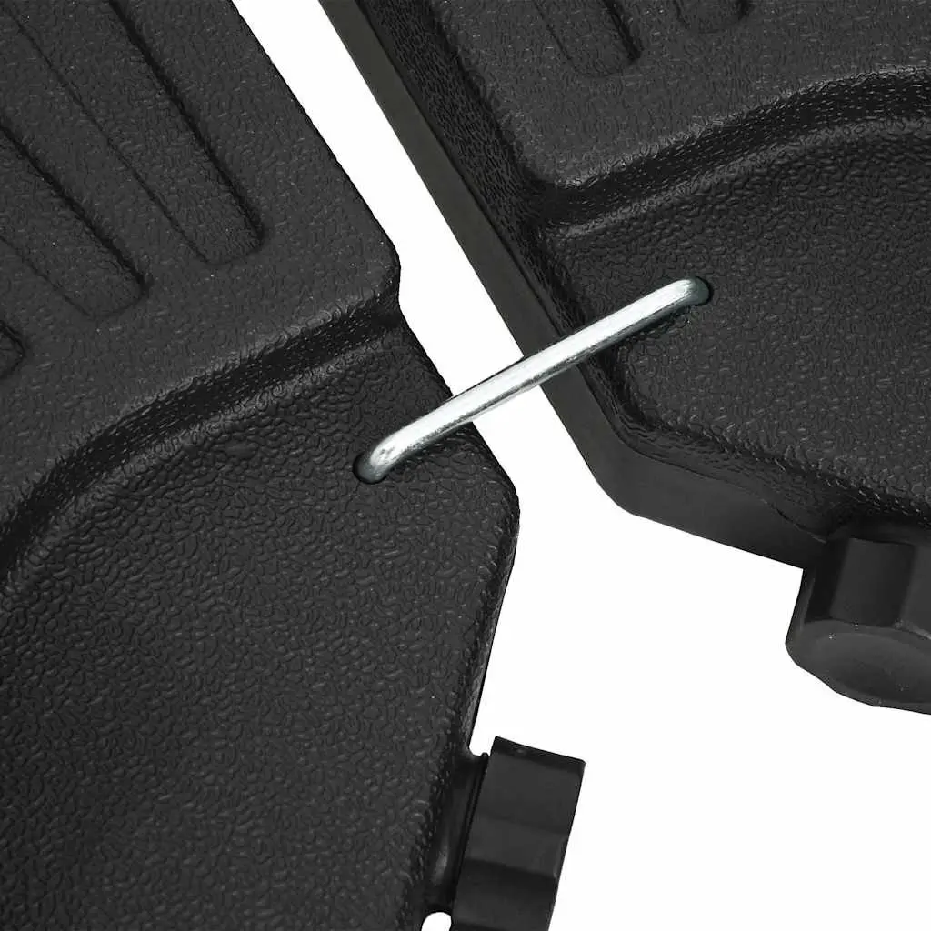 Umbrella Base Heavy Duty HDPE Plastic Set of 4 Fan-shaped Black