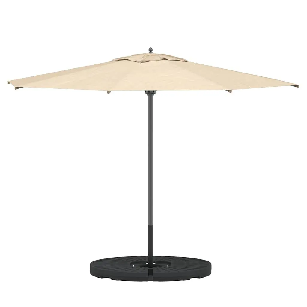 Umbrella Base Heavy Duty HDPE Plastic Set of 4 Fan-shaped Black