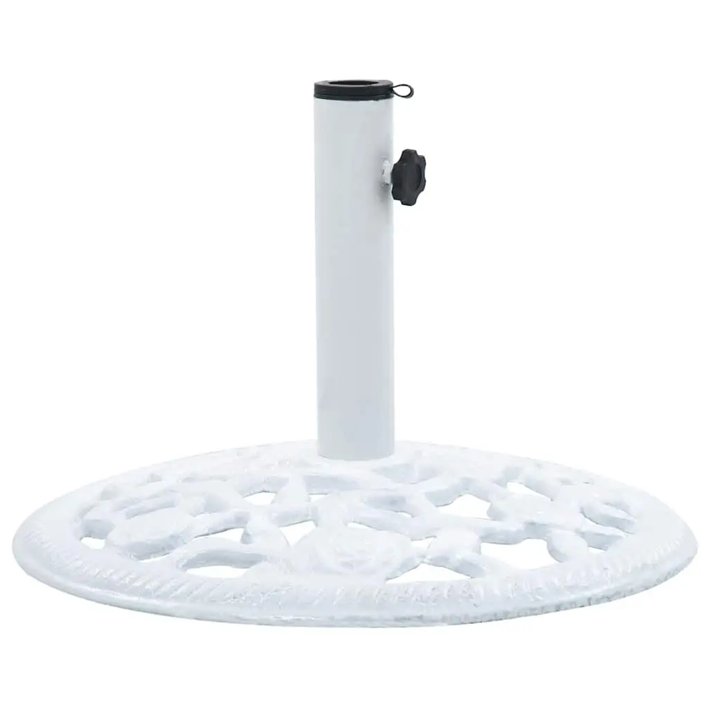 Umbrella Base White Cast Iron Support Stand Stable for Patio Garden Outdoor 48cm