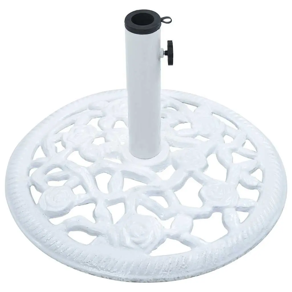 Umbrella Base White Cast Iron Support Stand Stable for Patio Garden Outdoor 48cm