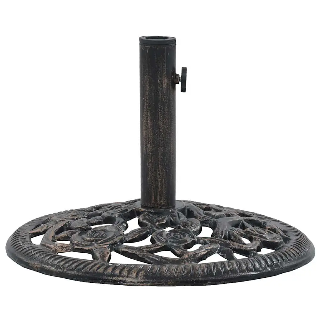 Cast Iron Umbrella Base Heavy Duty 12kg 48cm Brown