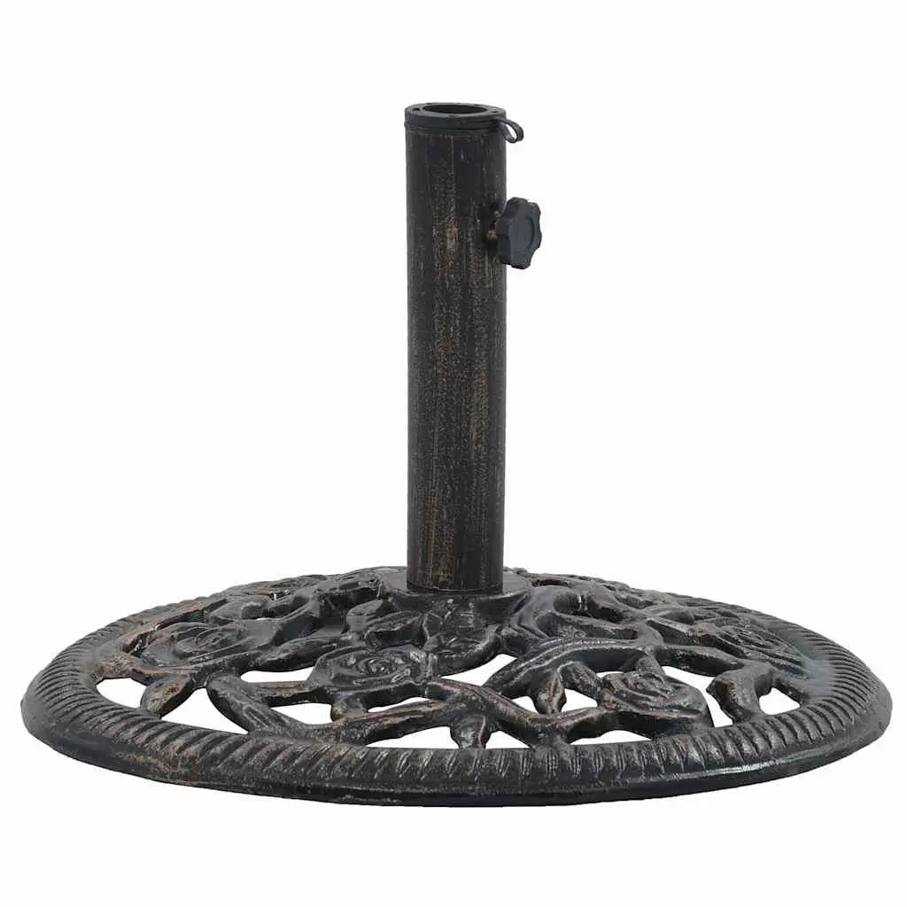 Cast Iron Umbrella Base Heavy Duty 12kg 48cm Brown