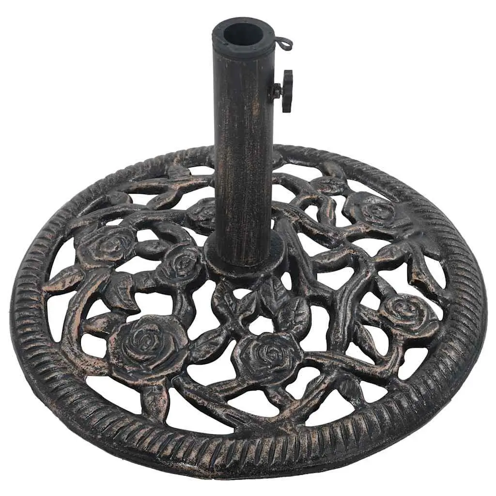 Cast Iron Umbrella Base Heavy Duty 12kg 48cm Brown
