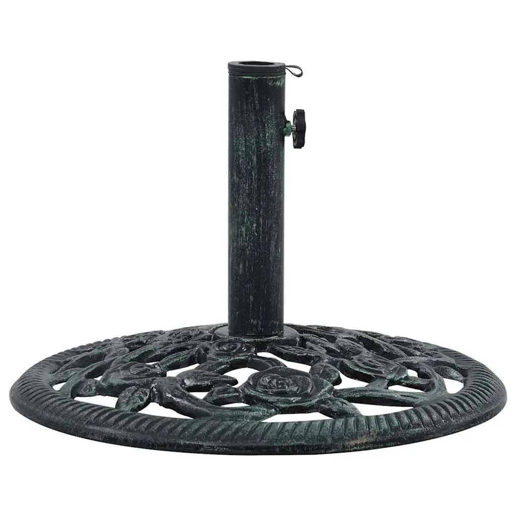Umbrella Stand Cast Iron Green 40cm Outdoor Parasol Holder Durable Garden Base