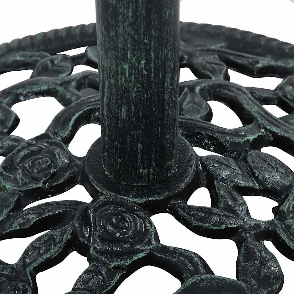 Umbrella Stand Cast Iron Green 40cm Outdoor Parasol Holder Durable Garden Base