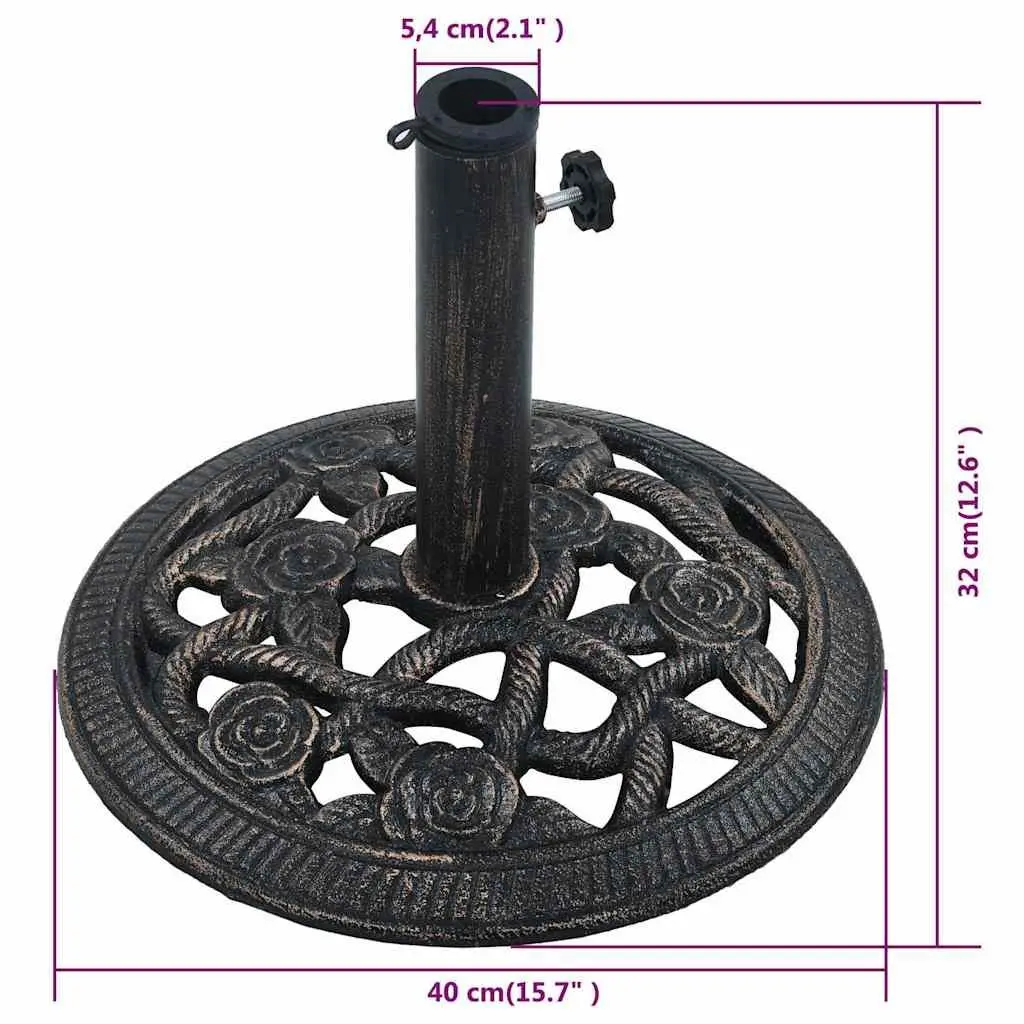 Umbrella Base Cast Iron Heavy Duty 40cm Black
