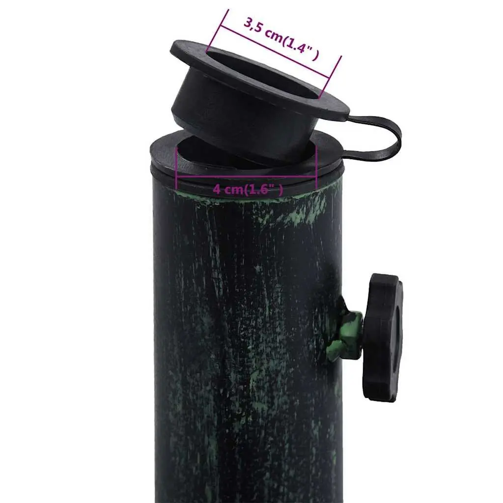 Umbrella Base Cast Iron 49cm Green Outdoor Parasol Stand Pole Holder