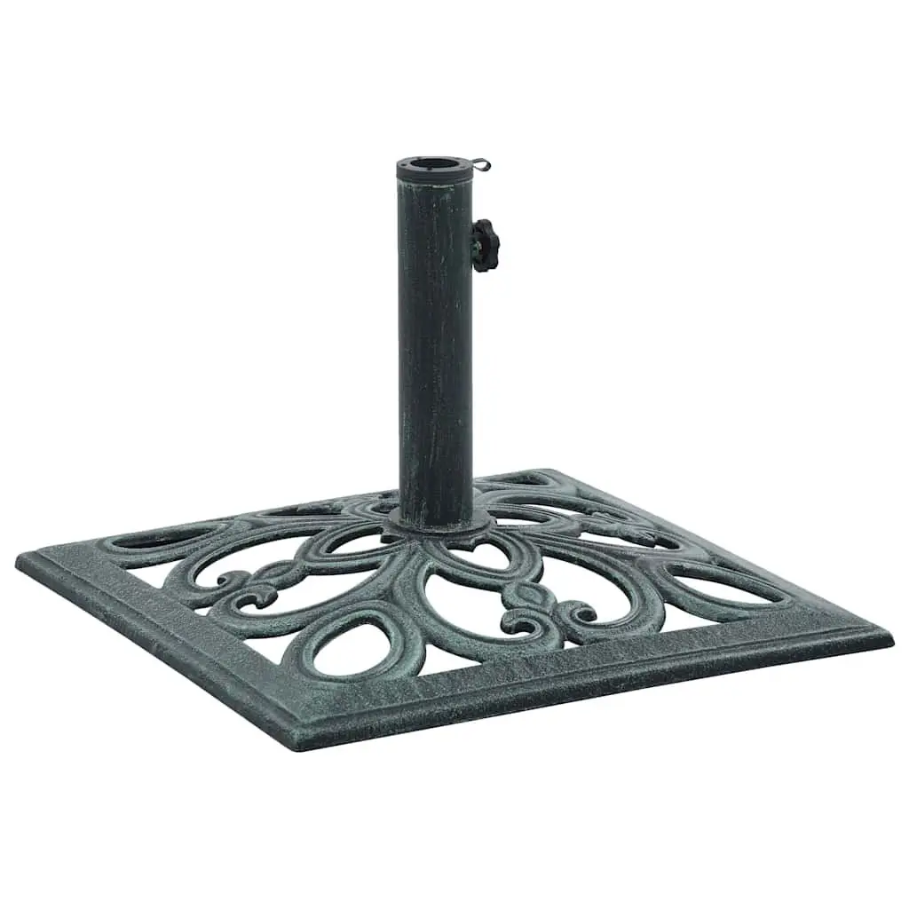Umbrella Base Cast Iron 49cm Green Outdoor Parasol Stand Pole Holder