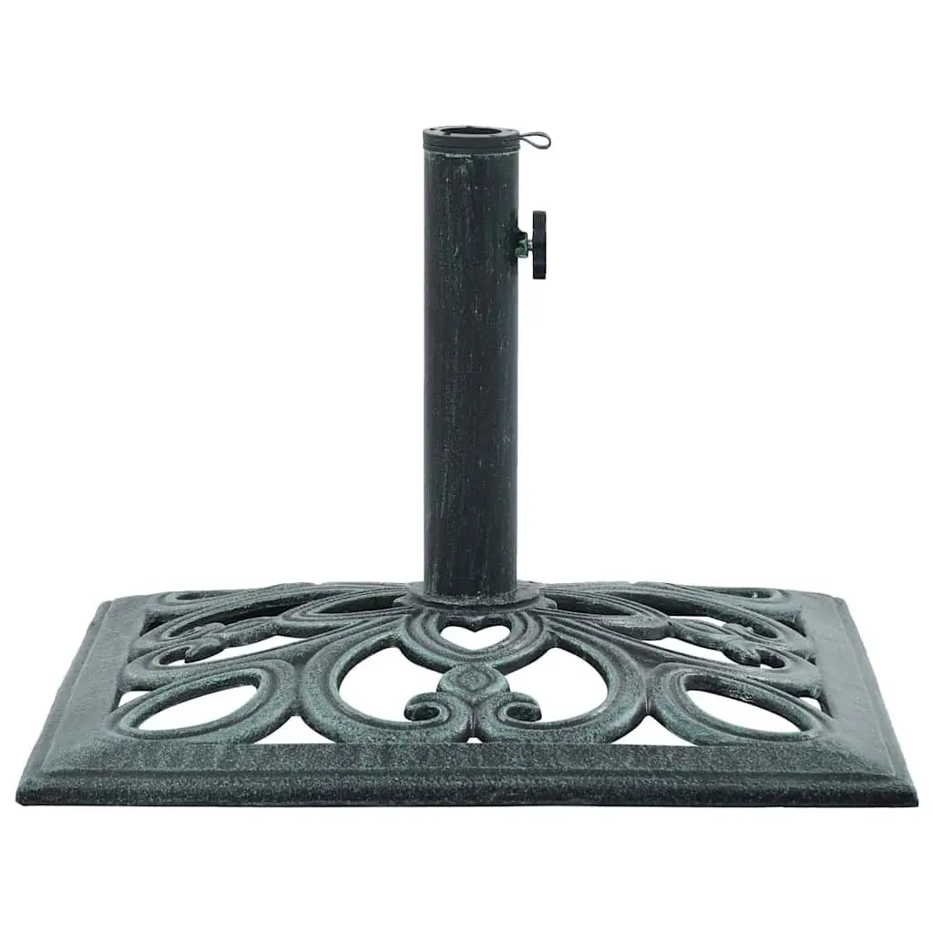 Umbrella Base Cast Iron 49cm Green Outdoor Parasol Stand Pole Holder