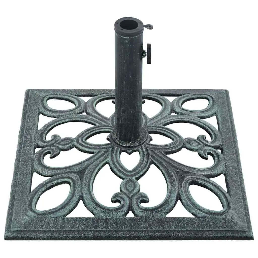 Umbrella Base Cast Iron 49cm Green Outdoor Parasol Stand Pole Holder