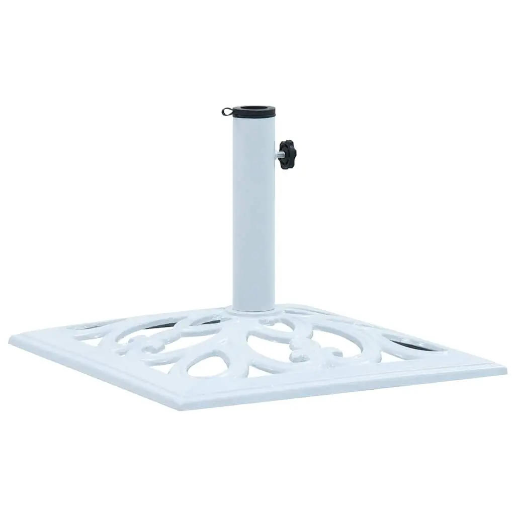 Umbrella Base Cast Iron White Outdoor Garden Parasol Stand Heavy Duty