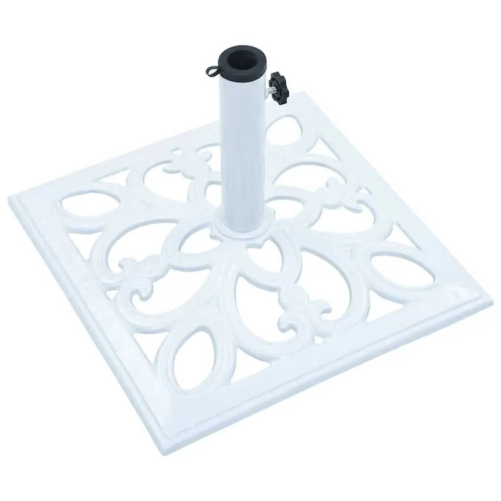Umbrella Base Cast Iron White Outdoor Garden Parasol Stand Heavy Duty