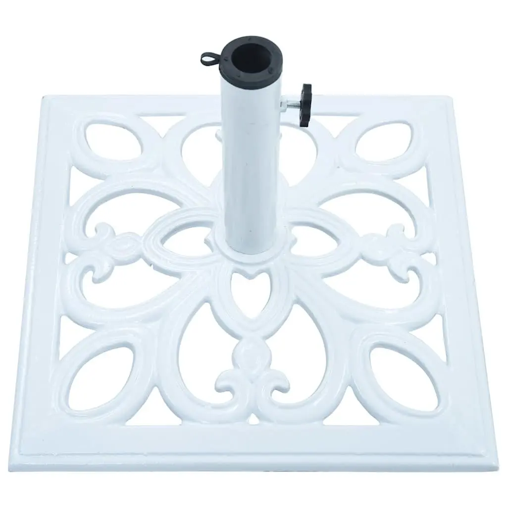 Umbrella Base Cast Iron White Outdoor Garden Parasol Stand Heavy Duty