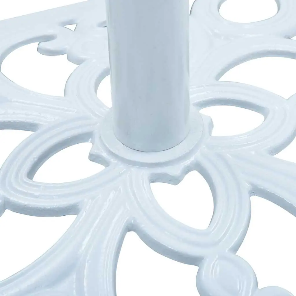Umbrella Base Cast Iron White Outdoor Garden Parasol Stand Heavy Duty