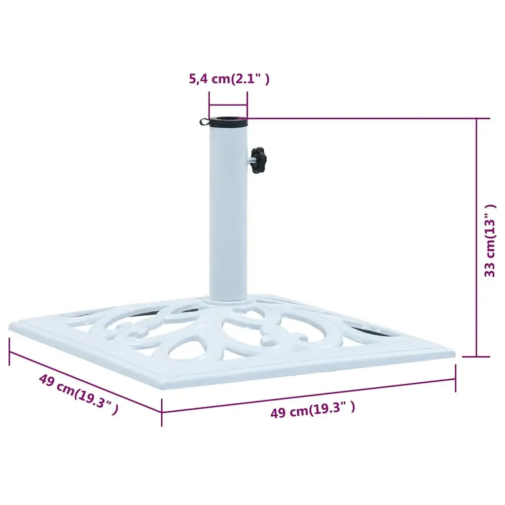 Umbrella Base Cast Iron White Outdoor Garden Parasol Stand Heavy Duty
