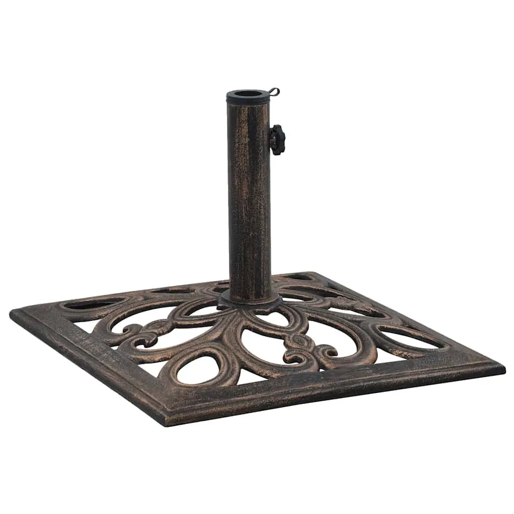 Cast Iron Umbrella Base Brown Outdoor Stand 49cm Support for Garden and Patio