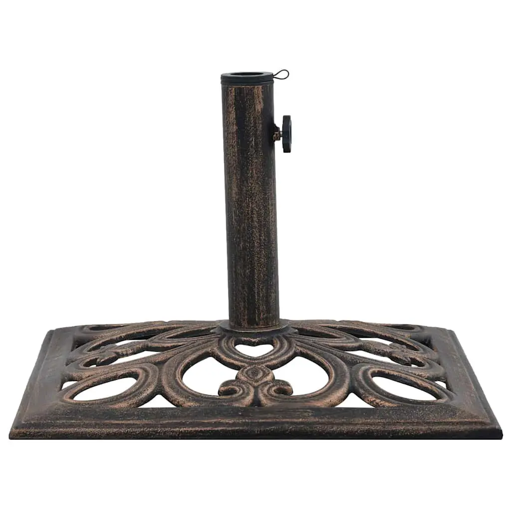 Cast Iron Umbrella Base Brown Outdoor Stand 49cm Support for Garden and Patio