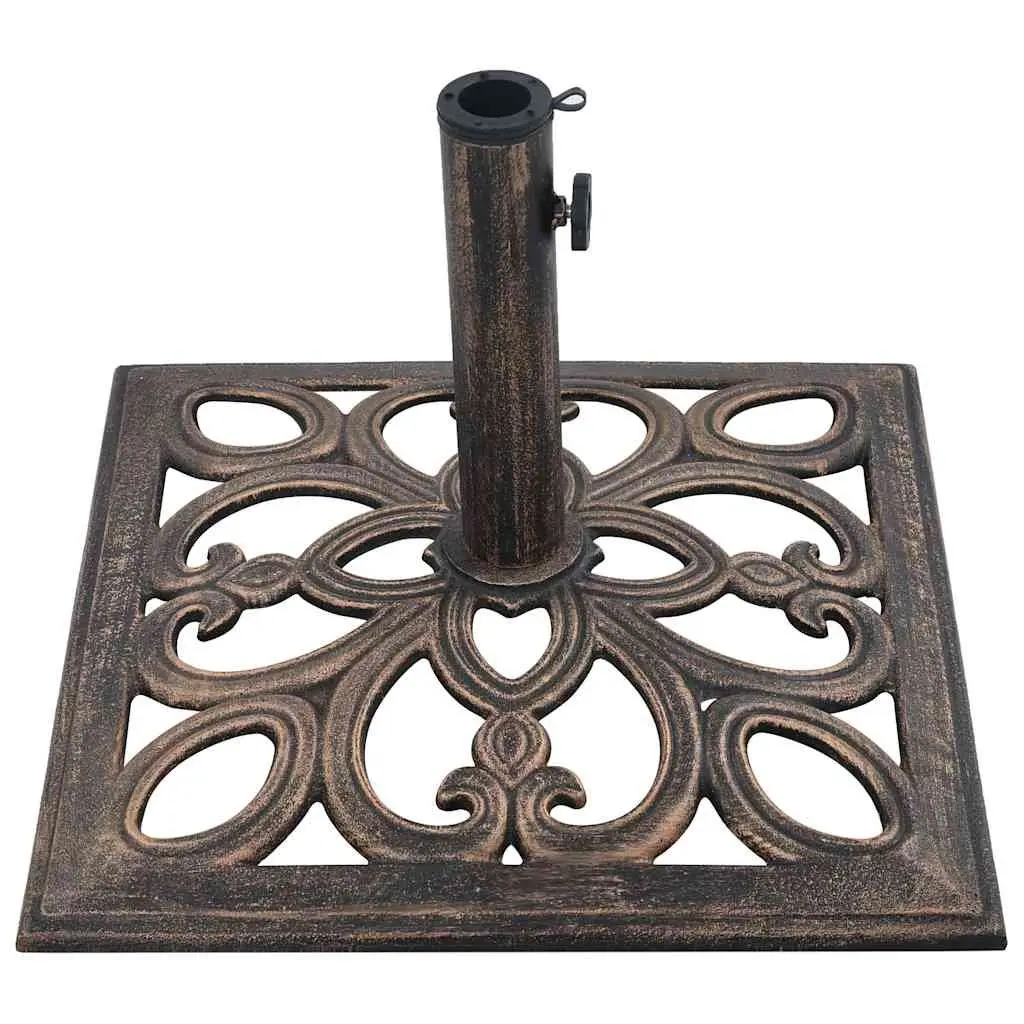 Cast Iron Umbrella Base Brown Outdoor Stand 49cm Support for Garden and Patio