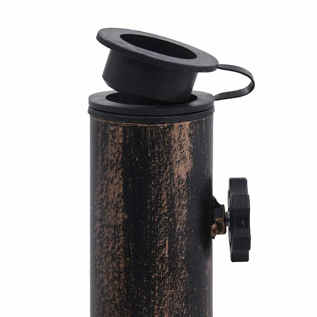 Cast Iron Umbrella Base Brown Outdoor Stand 49cm Support for Garden and Patio